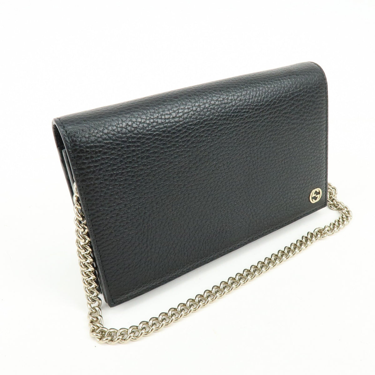 Gucci Betty Chain Wallet (Outlet) Leather, Black, Leather, Crossbody Bag