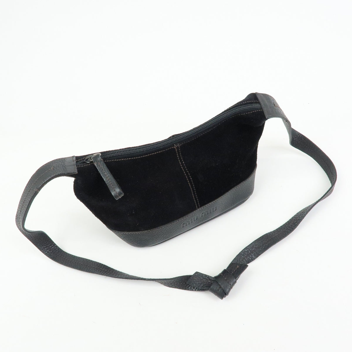 Miu Miu Shoulder Suede, Black, Suede, Shoulder Bag