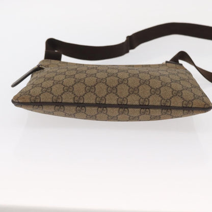 Gucci Flat Messenger GG Coated Canvas, Beige, PVC, Crossbody Bag