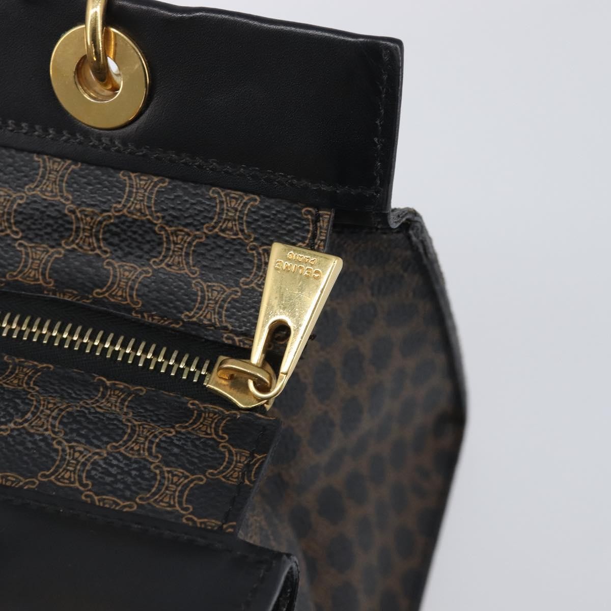 Celine Vintage Macadam Canvas, Black, PVC, Tote Bag