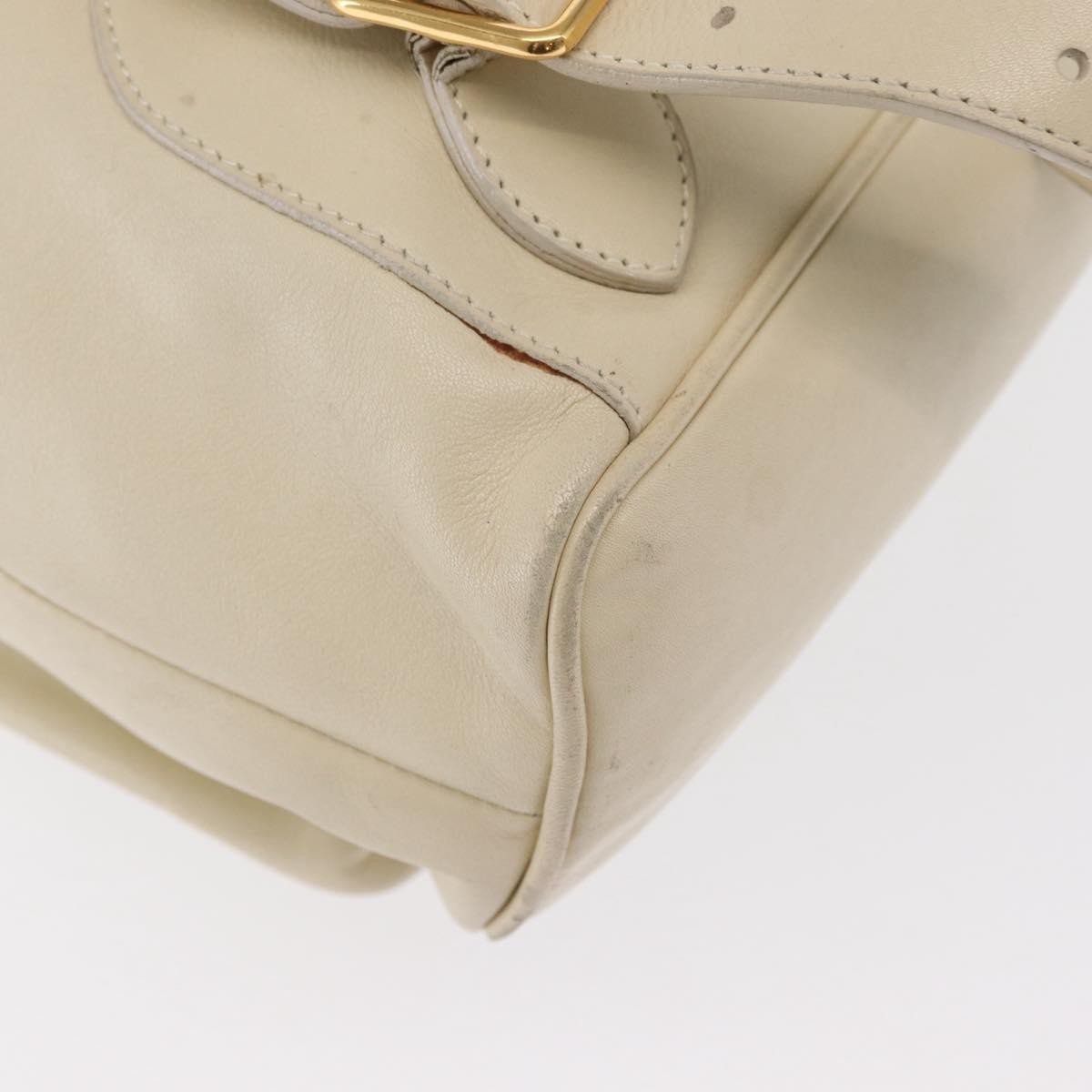 Gucci Vintage Bamboo Leather, Gold, Leather, Backpack