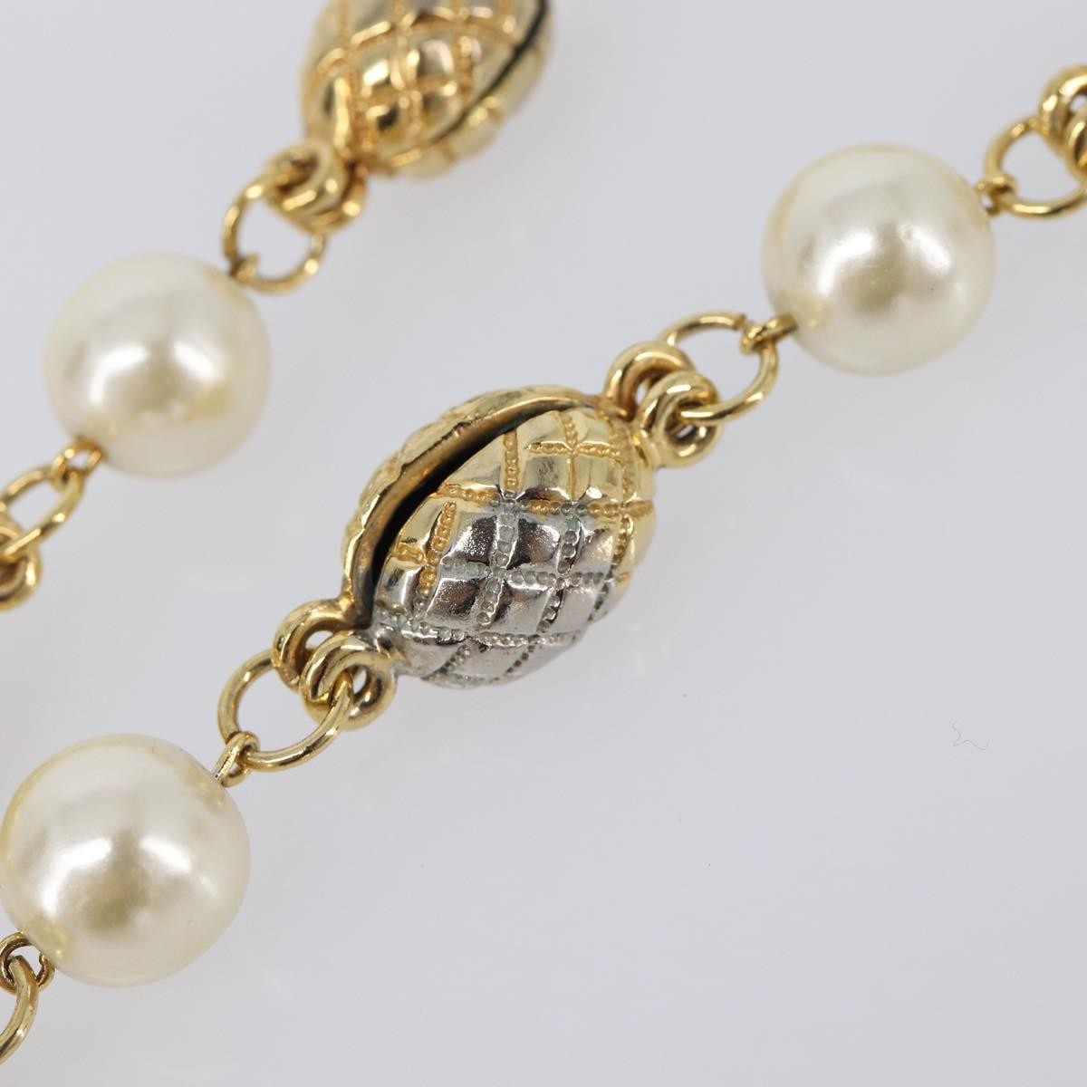 Chanel CC Necklace Faux Pearl and Metal, Gold, Metal, Necklace