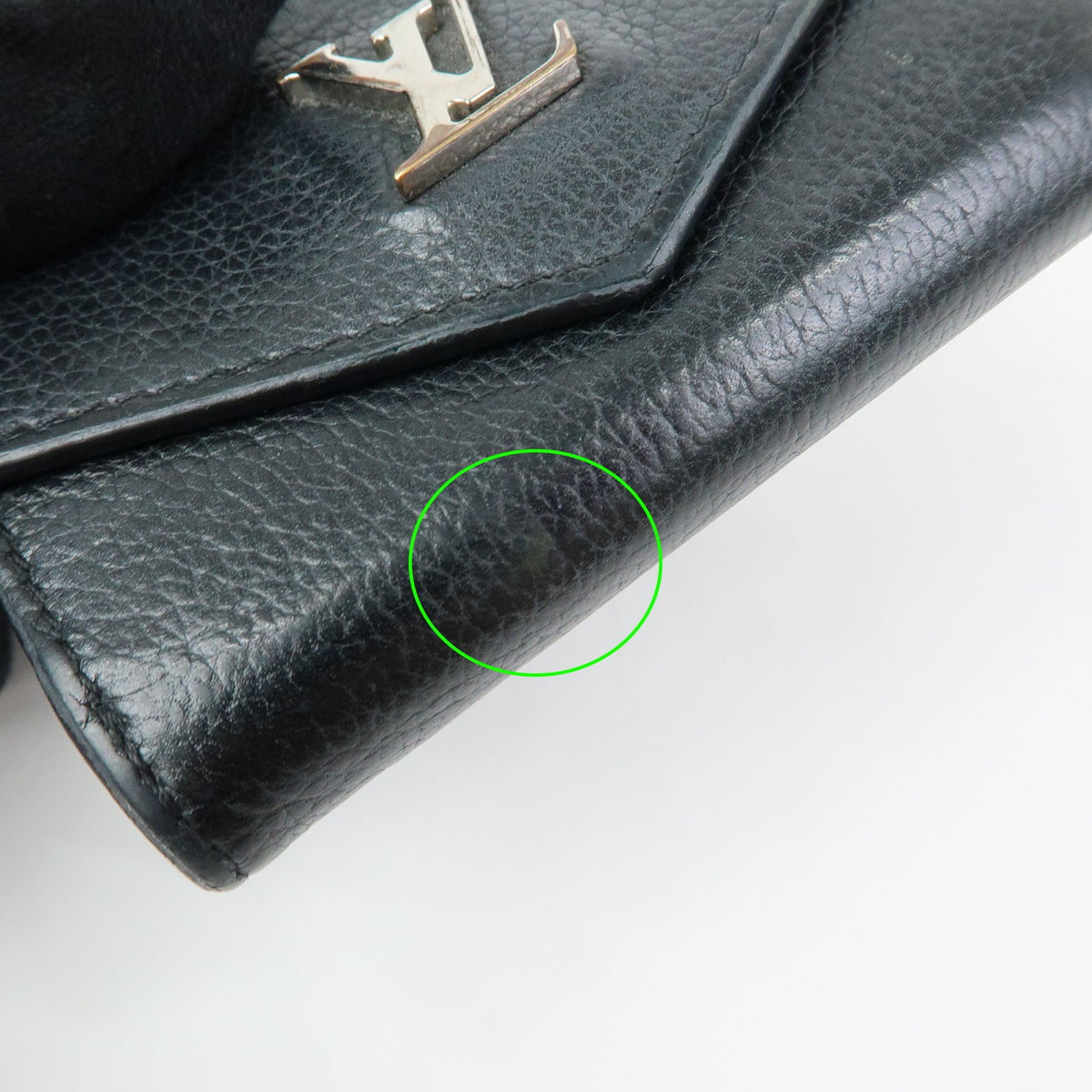 Louis Vuitton Lockmini Leather, Black, Leather, Wallet