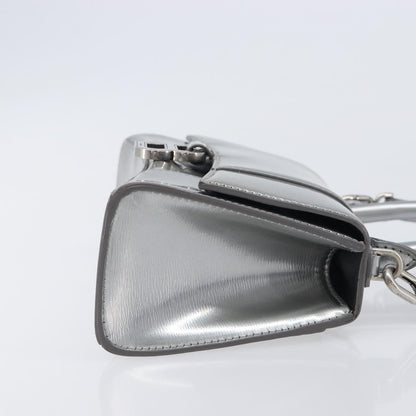 Balenciaga Hourglass Top Handle Leather, Silver, Leather, Handbag