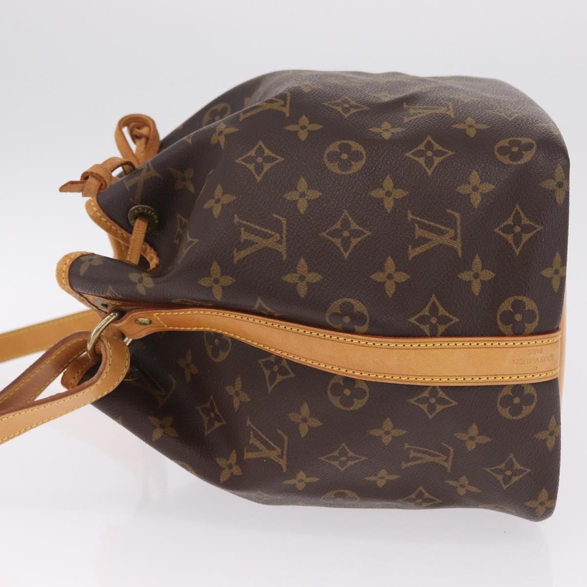 Louis Vuitton Petit Noe Monogram Canvas, Brown, Canvas, Handbag