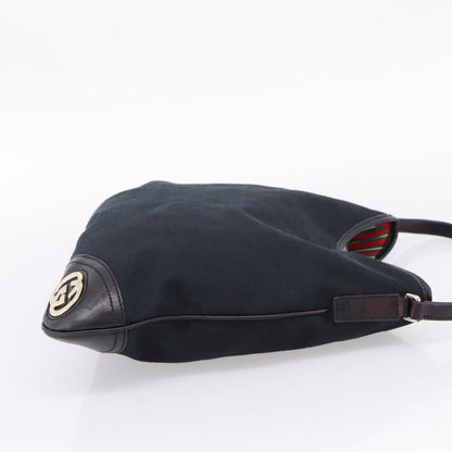 Gucci New Britt Hobo GG Canvas, Black, Canvas, Shoulder Bag