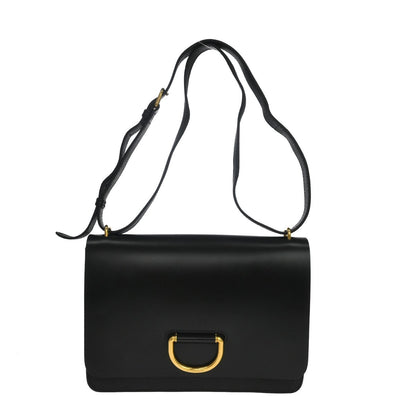Burberry D-ring Leather, Black, Leather, Shoulder Bag