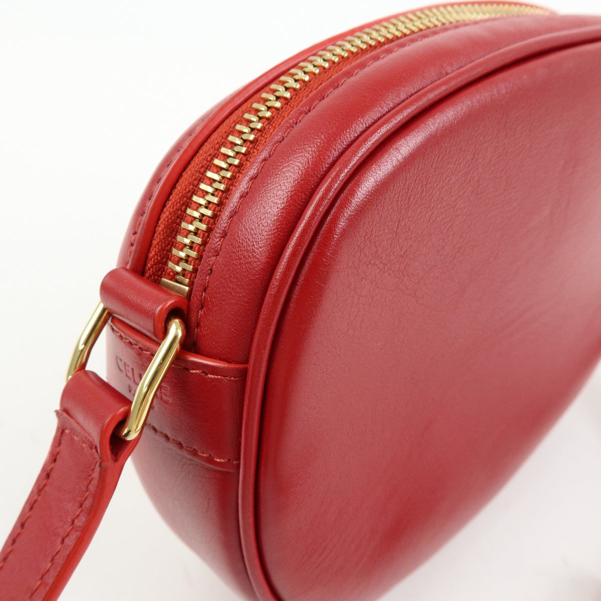 Celine C Charm Camera Quilted Leather, Red, Leather, Handbag