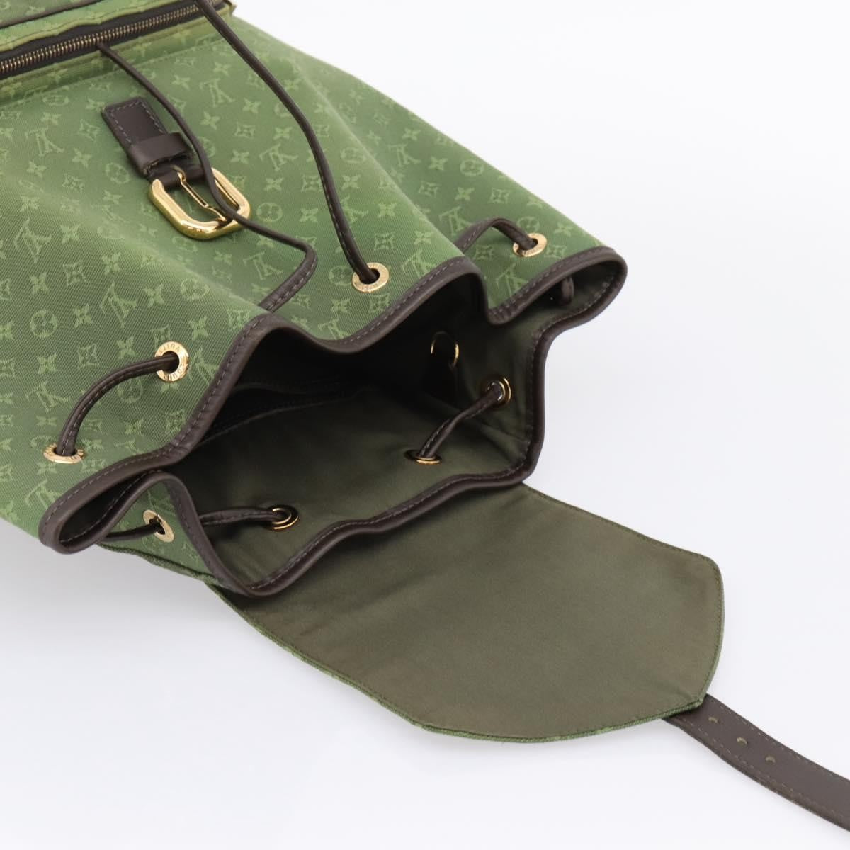 Louis Vuitton Vintage Montsouris Mini Lin, Khaki, Canvas, Backpack