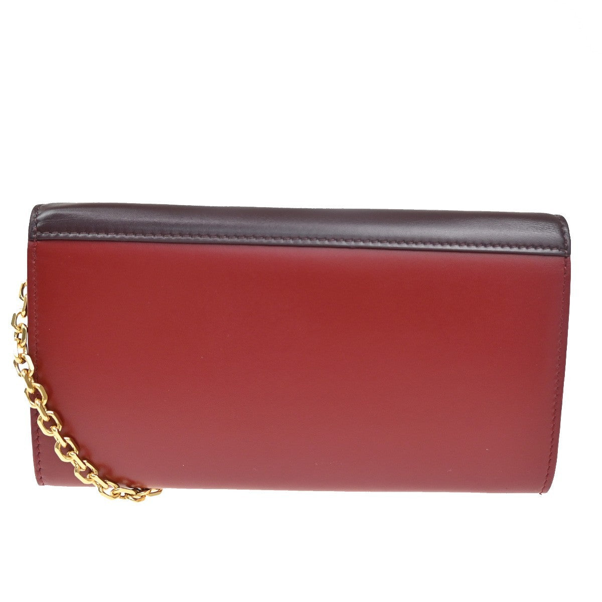 Celine C Wallet on Chain Leather, Black, Leather, Clutch