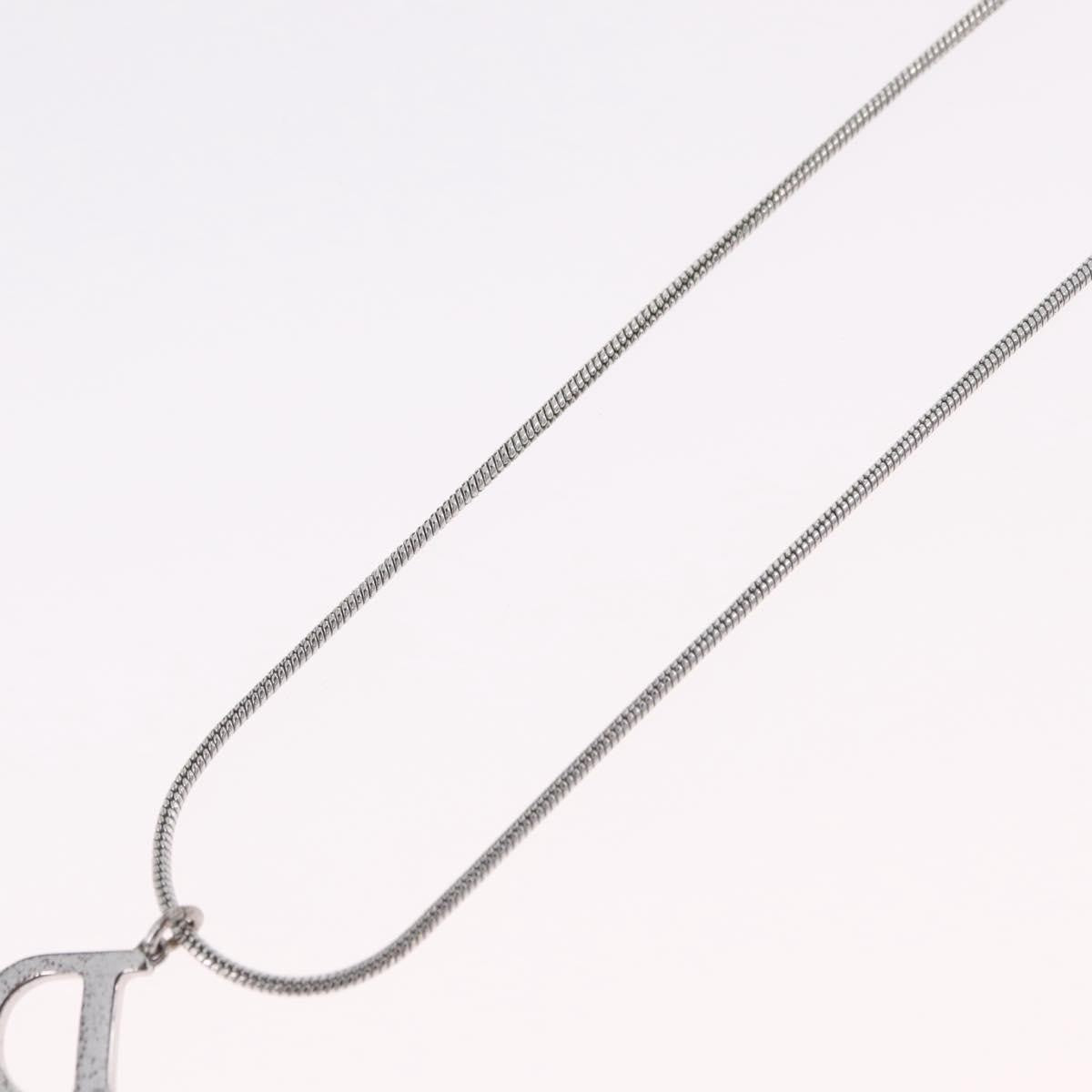 Christian Dior D logo Pendant Metal, Silver, Metal, Necklace