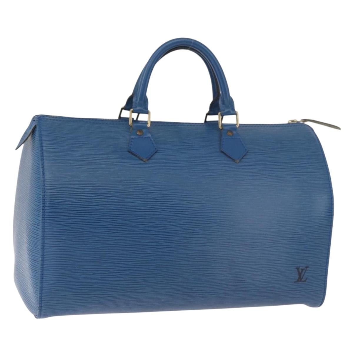 Louis Vuitton Speedy Epi Leather, Blue, Leather, Handbag