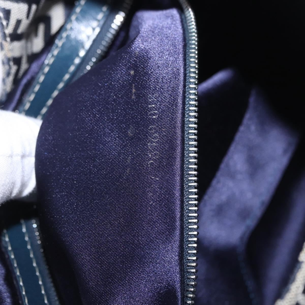 Fendi Buckle Strap Hobo Zucchino Canvas, Navy, Canvas, Shoulder Bag