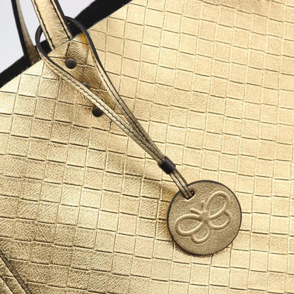 Bottega Veneta Intrecciomirage Leather, Gold, Leather, Tote Bag