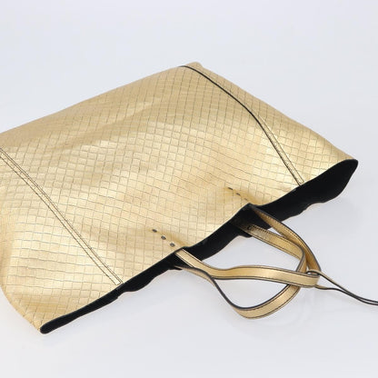 Bottega Veneta Intrecciomirage Leather, Gold, Leather, Tote Bag