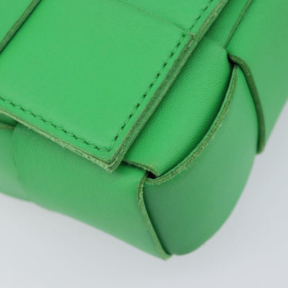 Bottega Veneta Cassette Maxi Intrecciato Leather, Green, Leather, Crossbody Bag