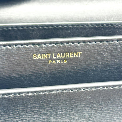 Saint Laurent Sunset Leather, Black, Calfskin, Crossbody Bag