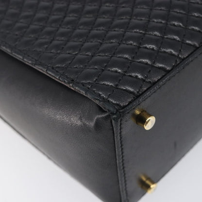 Bally Vintage Chain Quilted Leather, Black, Leather, Shoulder Bag