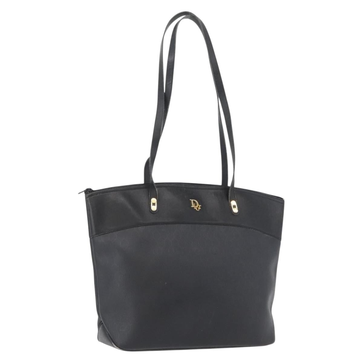 Christian Dior Vintage Honeycomb Canvas, Black, PVC, Shoulder Bag