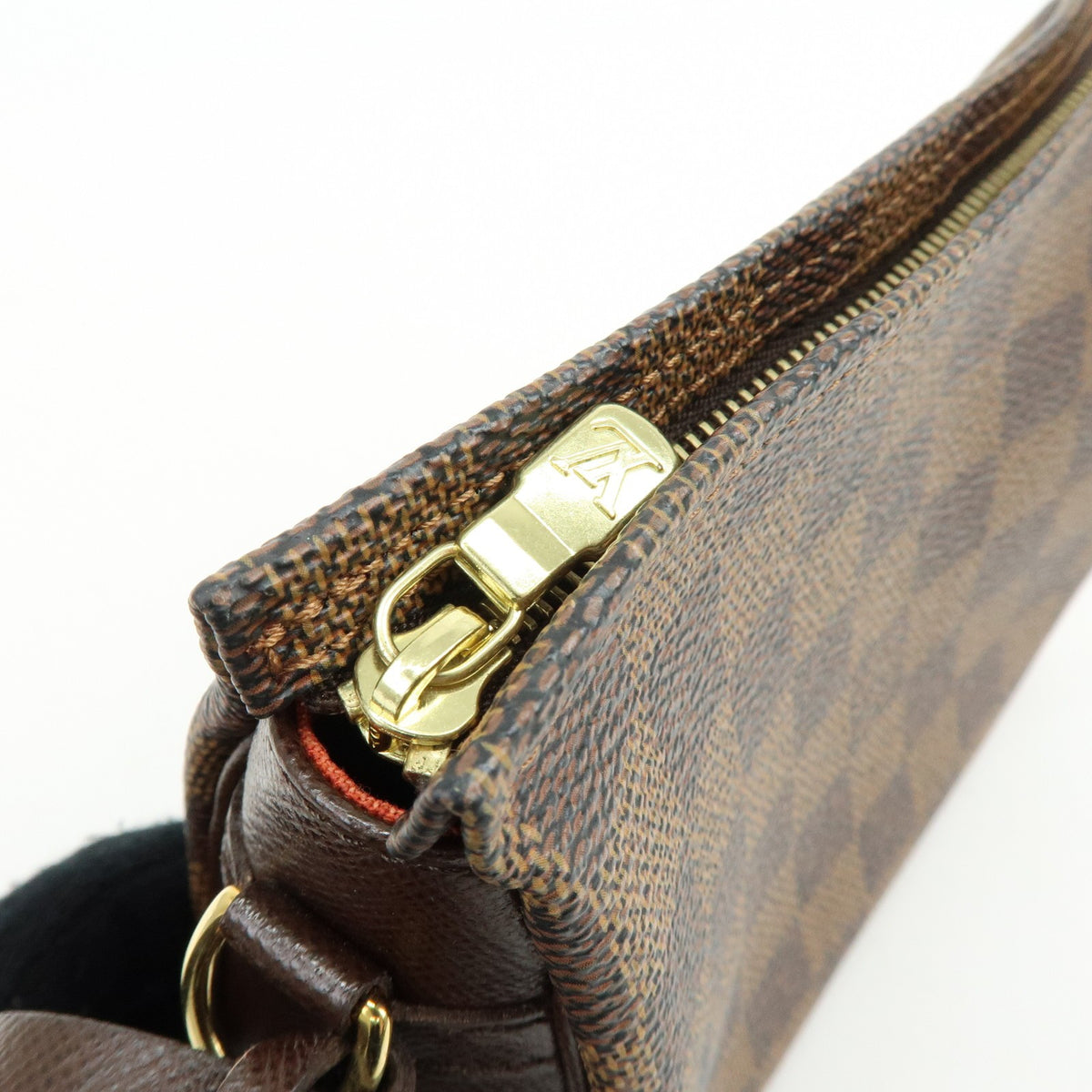 Louis Vuitton Trousse Make Up Damier, Brown, Canvas, Clutch
