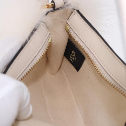 Fendi O'Lock Swing Leather with Fur, White, Leather, Shoulder Bag