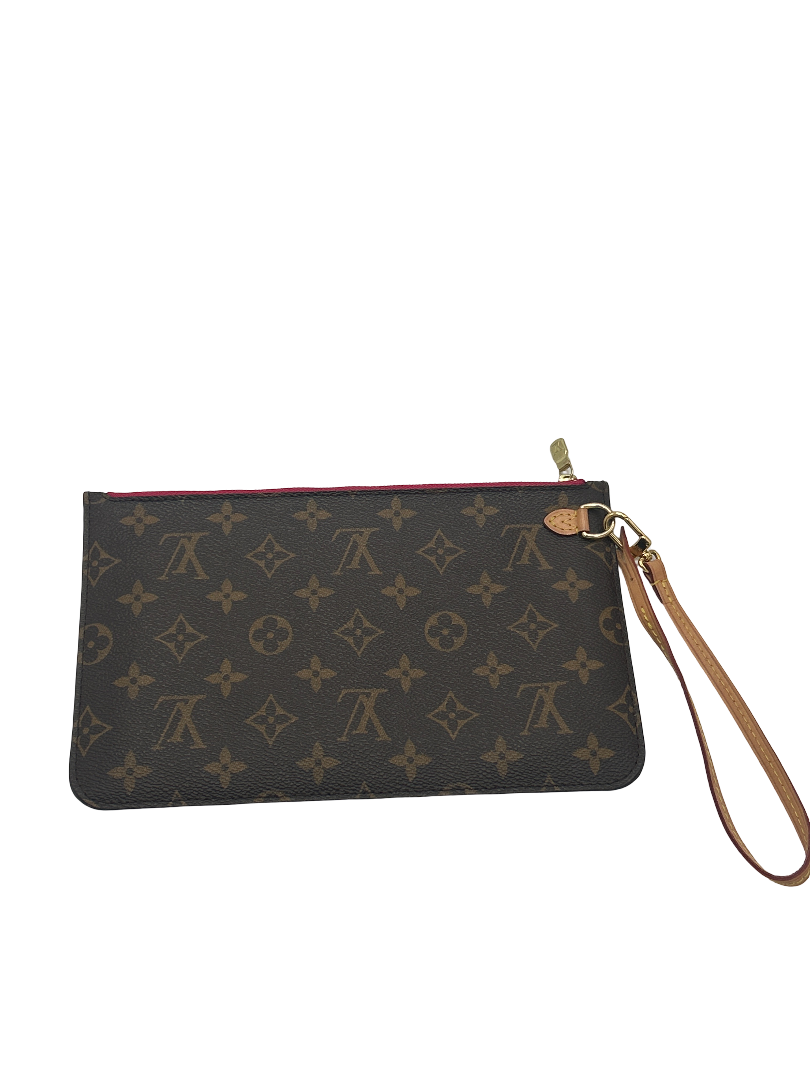 Louis Vuitton Neverfull Shoulder Strap Braided Leather, Brown, Leather, Clutch