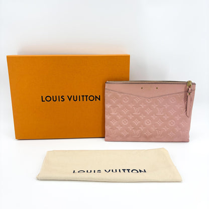 Louis Vuitton Daily Pouch Monogram Empreinte Leather, Pink, Leather, Clutch
