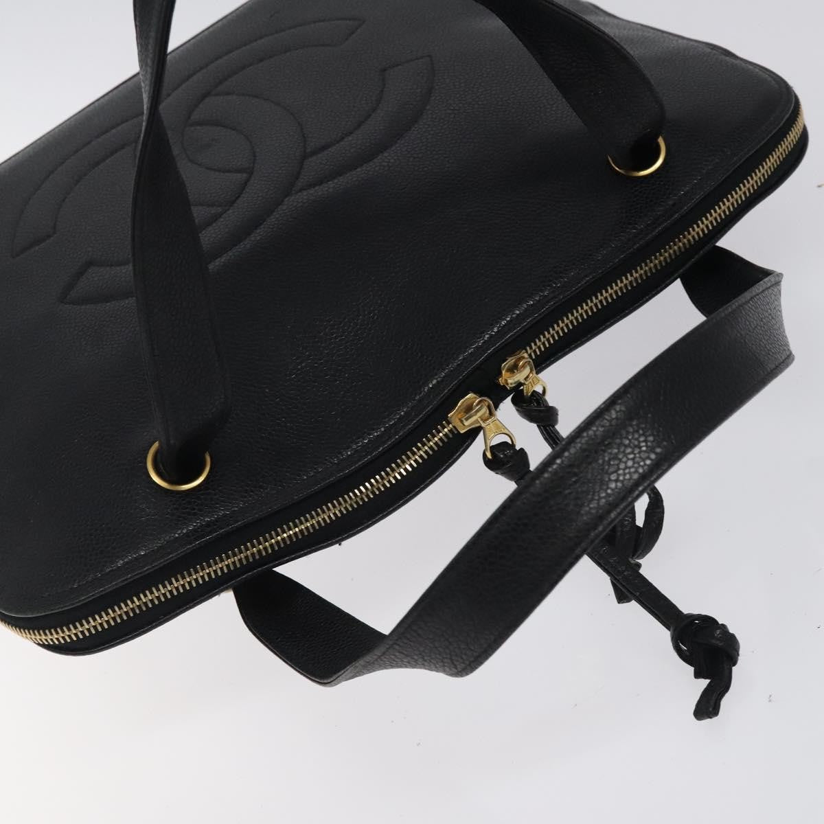 Chanel Vintage CC Dome Caviar, Black, Calfskin, Handbag