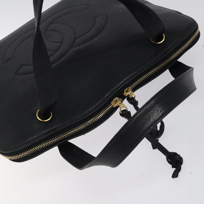 Chanel Vintage CC Dome Caviar, Black, Calfskin, Handbag