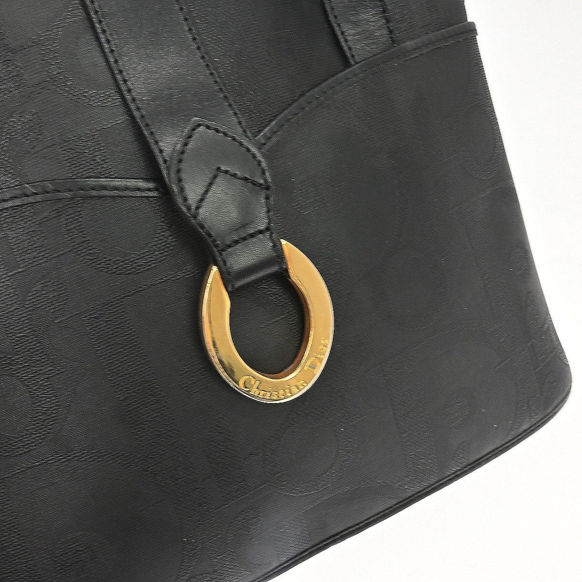 Christian Dior Vintage Canvas, Black, PVC, Tote Bag