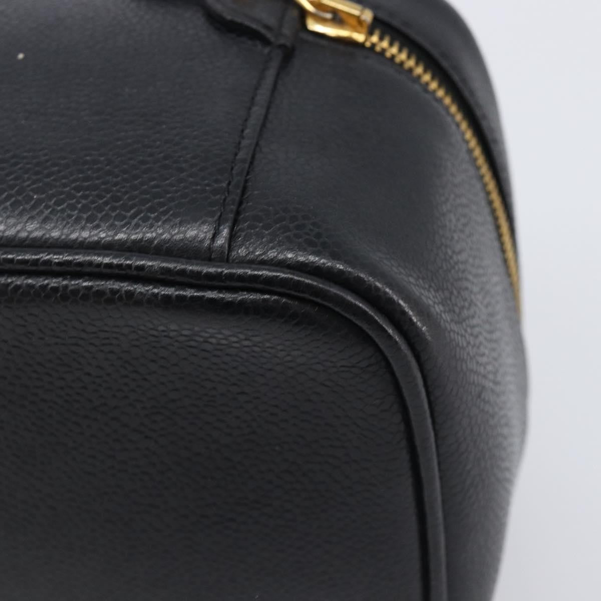 Chanel Vintage Timeless Cosmetic Case Caviar, Black, Leather, Clutch