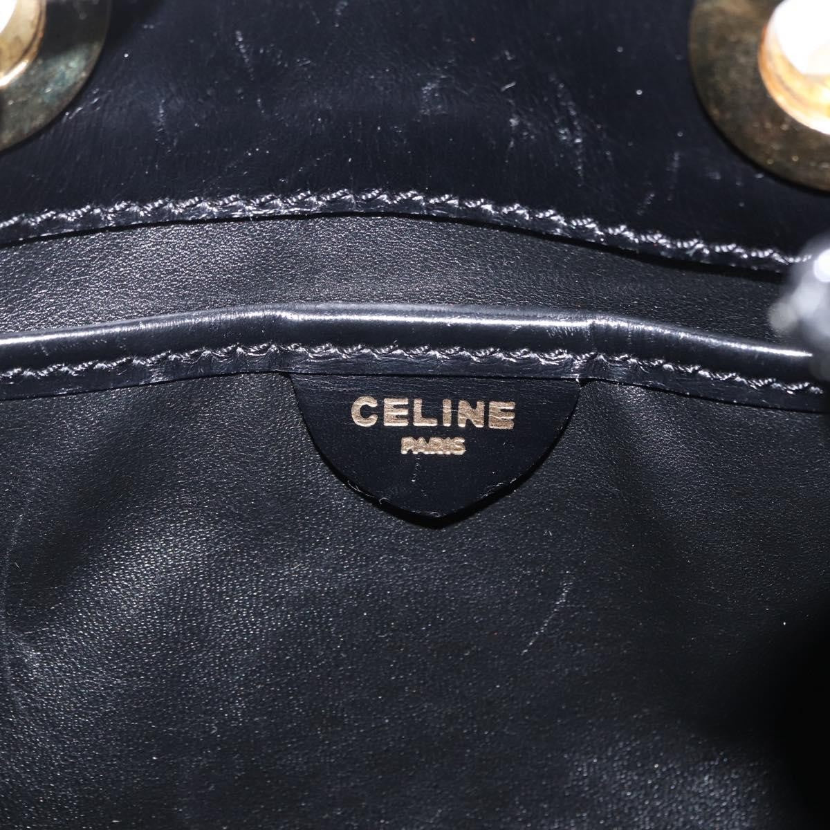 Celine Shoulder Leather, Black, Leather, Shoulder Bag