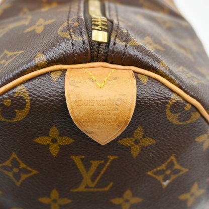 Louis Vuitton Keepall Monogram, Brown, Canvas, Travel Bag