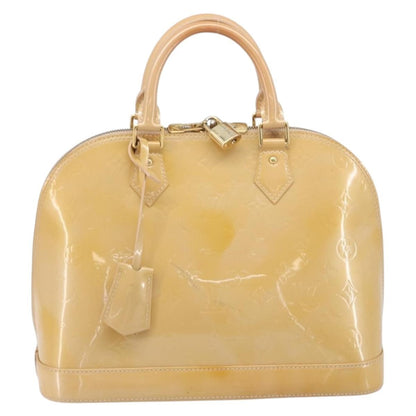 Louis Vuitton Alma Monogram Vernis, Beige, Patent Leather, Handbag