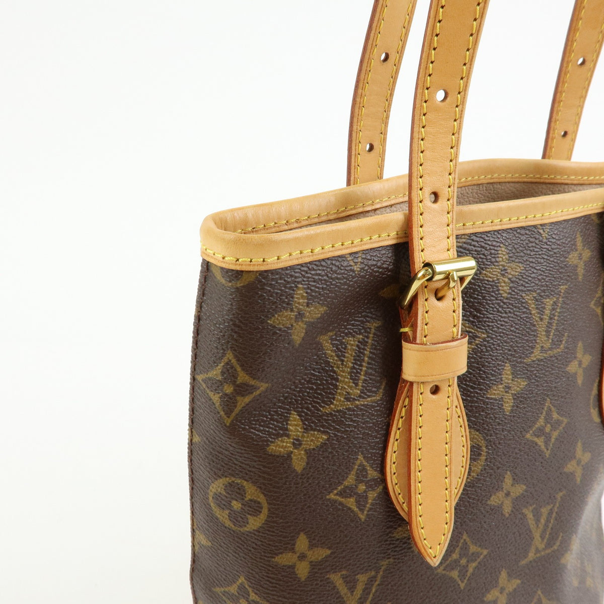 Louis Vuitton Petit Bucket Monogram Canvas, Brown, Canvas, Handbag