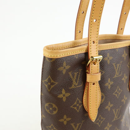 Louis Vuitton Petit Bucket Monogram Canvas, Brown, Canvas, Handbag