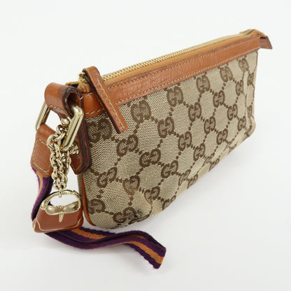 Gucci Zip Wristlet GG Canvas, Beige, Canvas, Clutch