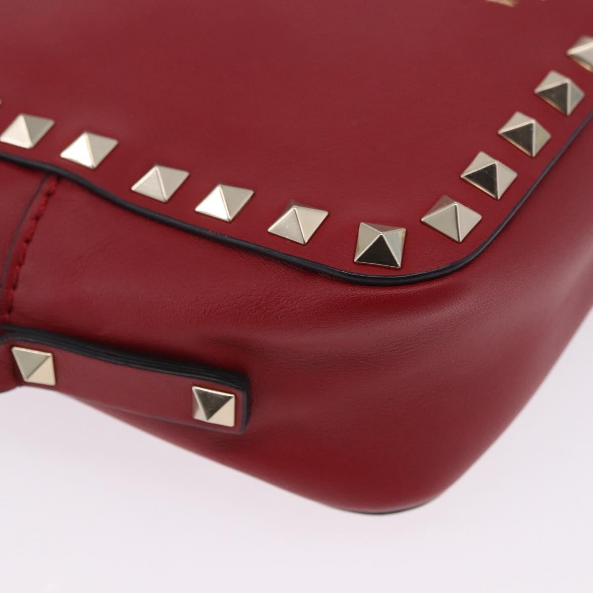 Valentino Garavani Rockstud Camera Leather, Red, Leather, Crossbody Bag