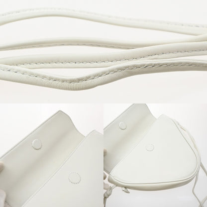 Celine Triangle Leather, White, Leather, Shoulder Bag