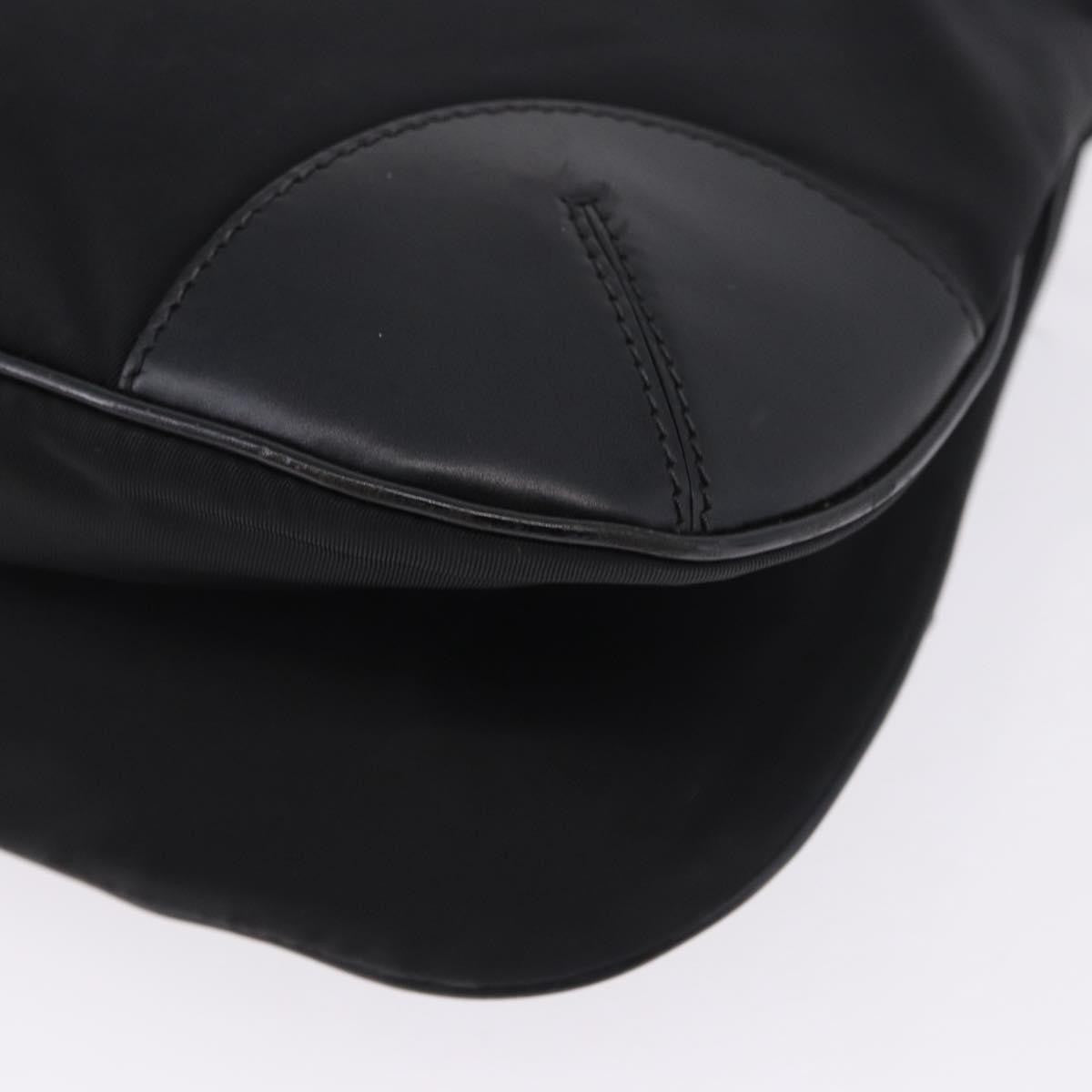 Prada Zip Messenger Tessuto with Leather, Black, Nylon, Handbag