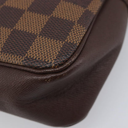 Louis Vuitton Trousse Make Up Damier, Brown, Canvas, Clutch