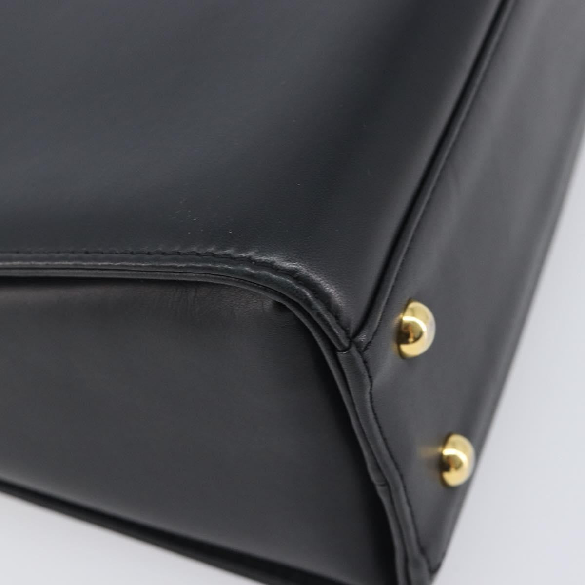 Valentino Garavani Top Handle Flap Leather, Black, Leather, Handbag