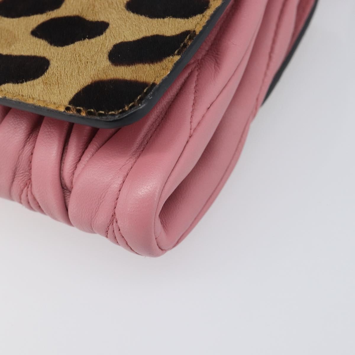 Miu Miu Convertible Flap Haircalf & Matelassé Nappa Leather, Pink, Calfskin, Crossbody Bag