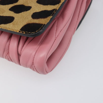 Miu Miu Convertible Flap Haircalf & Matelassé Nappa Leather, Pink, Calfskin, Crossbody Bag