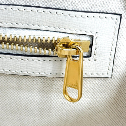 Gucci Horsebit 1955 Top Handle GG Coated Canvas with Leather, White, Canvas, Handbag