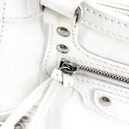 Balenciaga Neo Classic City Leather, White, Leather, Handbag