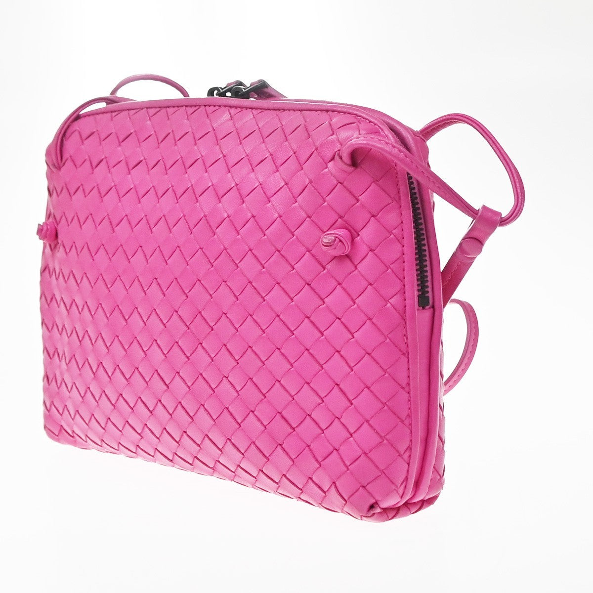 Bottega Veneta Nodini Intrecciato Nappa, Pink, Leather, Shoulder Bag