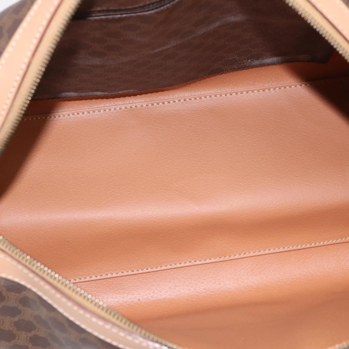 Celine Vintage Macadam Boston Canvas and Leather, Brown, PVC, Handbag