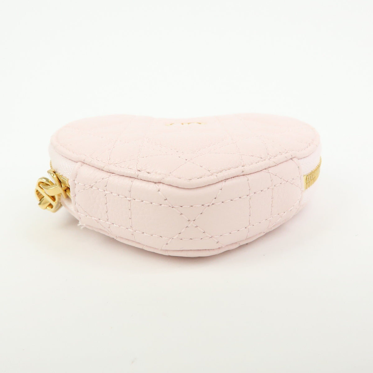 Christian Dior DiorAmour Caro Heart Pouch with Chain Cannage Quilt Calfskin, Pink, Leather, Clutch