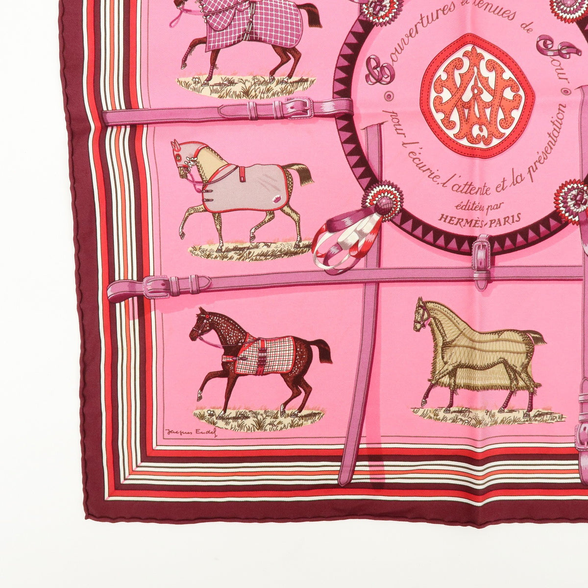 Hermes Carré 42 Silk, Pink, Silk, Scarf